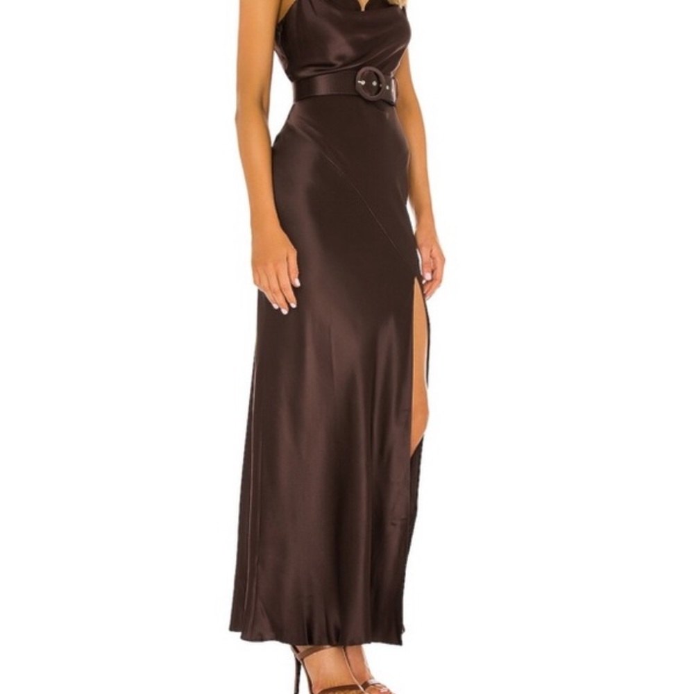 NICHOLAS Brown Satin Dress - Picture 2 of 4